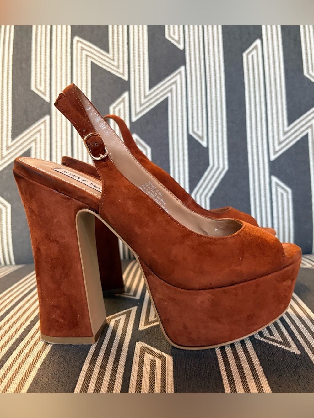Steve Madden Tove Brown Suede Platform Open Toe Sandals Sandals Size 5.5 M - Picture 2 of 11